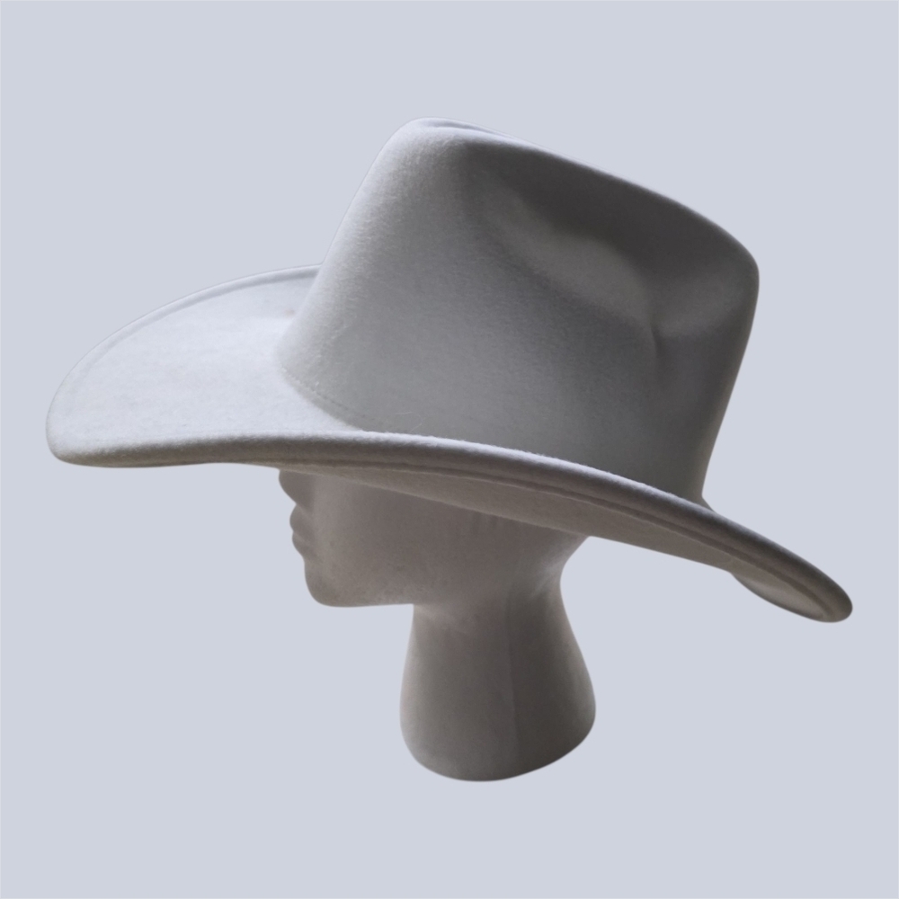 White Felt Western Hat Decor - Picture 2 of 12